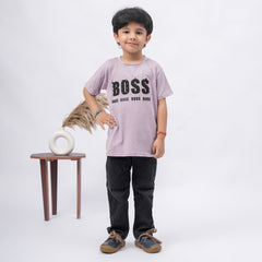Boys BOSS Printed T-Shirt – White, Black, Purple & Grey