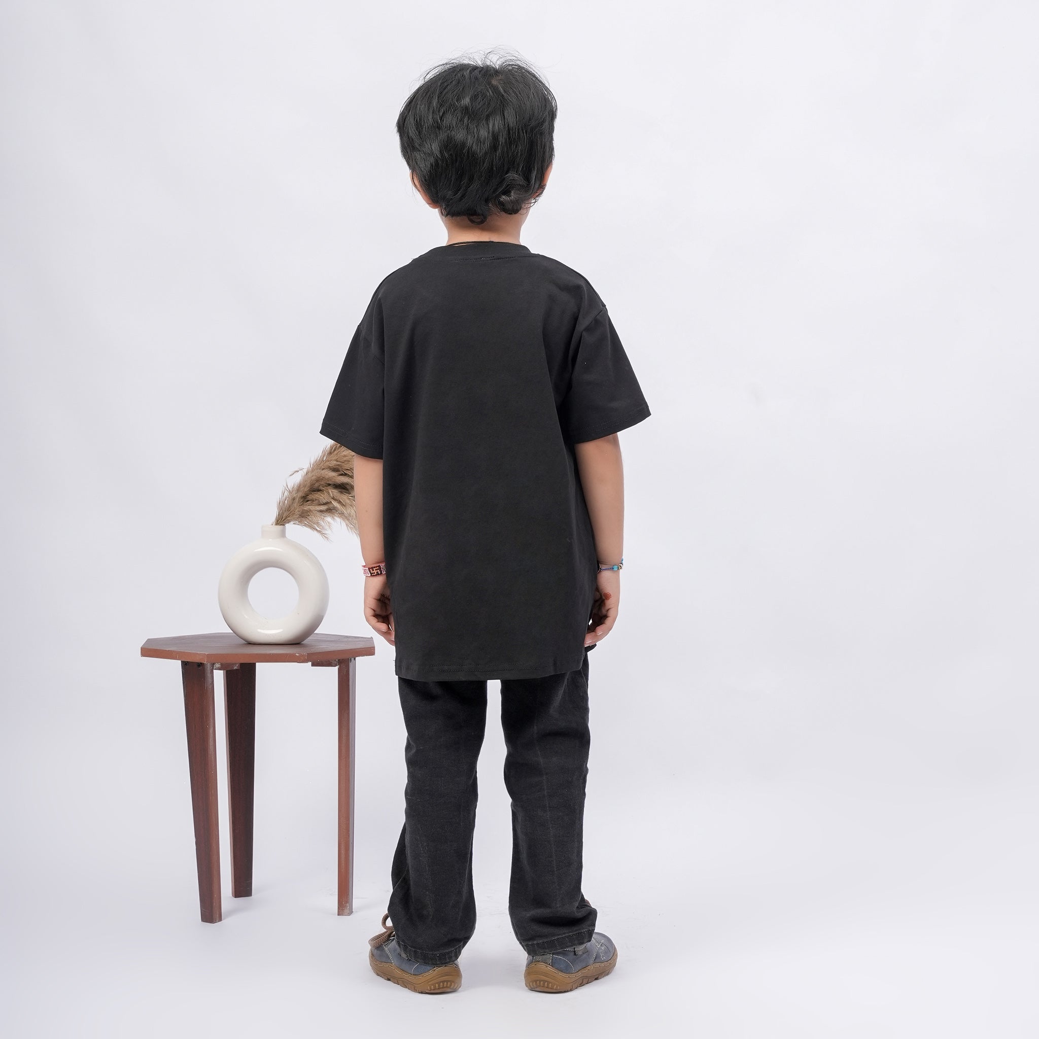 Coffee Print T-Shirt for Boys – White, Black & Grey