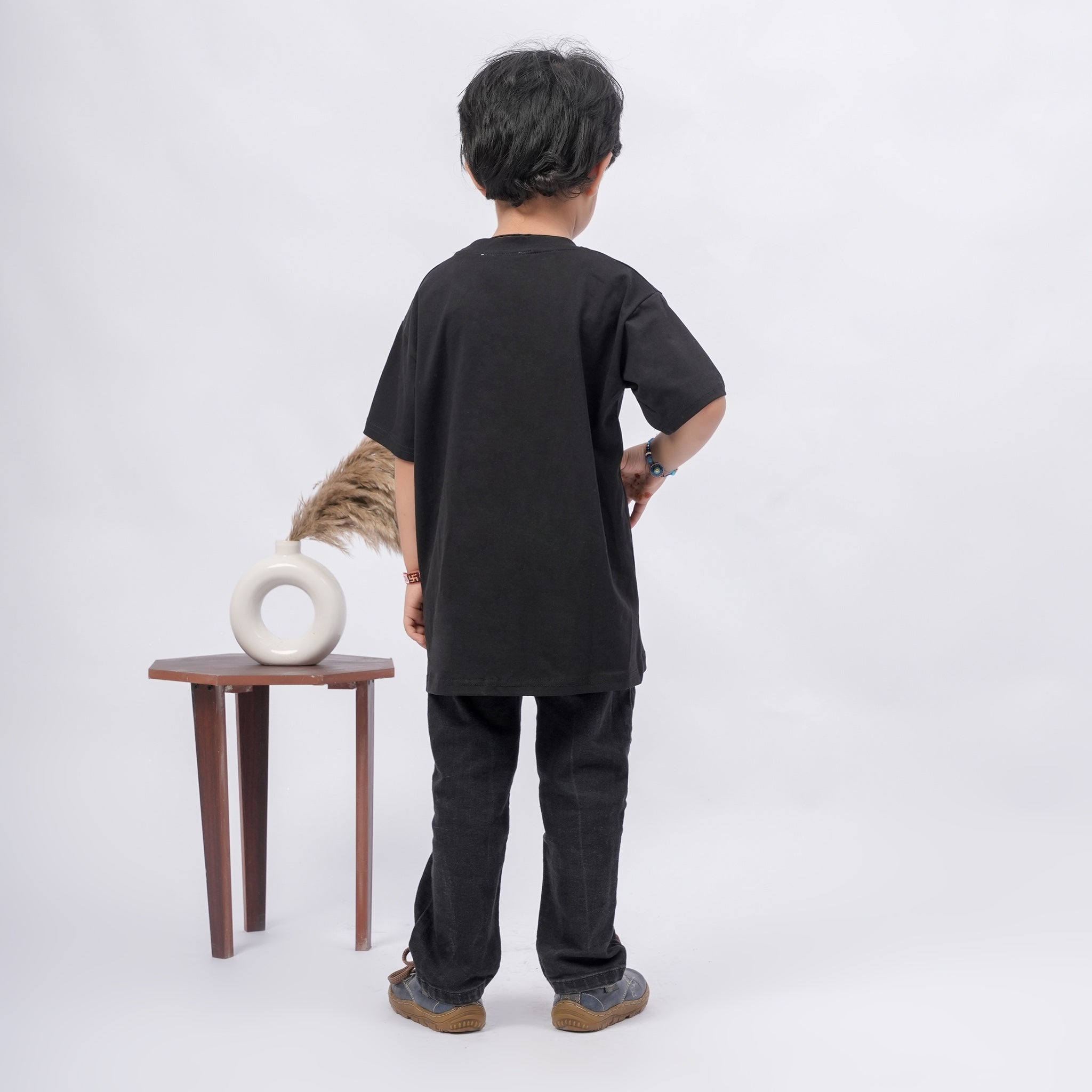 Coffee Print T-Shirt for Boys – White, Black & Grey