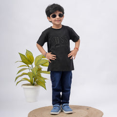 Boys BOSS Printed T-Shirt – White, Black, Purple & Grey