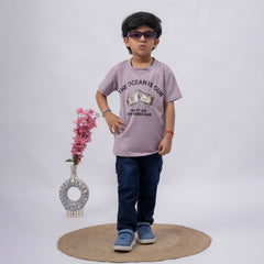 Boys Graphic Printed T-Shirt – Multiple Colors (Black, Purple, Grey)