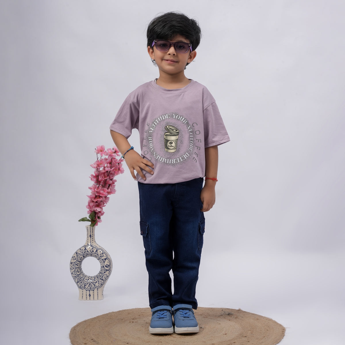 Boys Graphic Printed T-Shirt – Multiple Colors (Black, Purple, Grey)