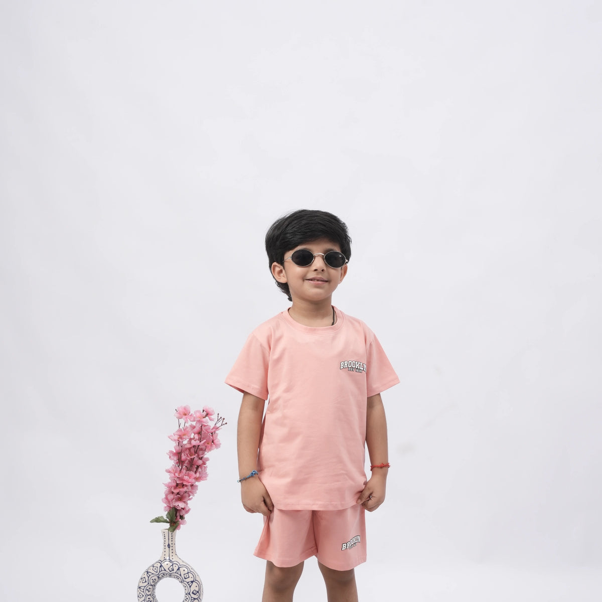 Brooklyn Boys’ Coord Set – Casual T-Shirt & Shorts (Black, Off White, Purple, Brown, Pink) - image 9