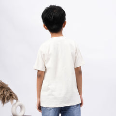 Freshness Bear Print T-Shirt for Boys – White, Black, Purple & Grey