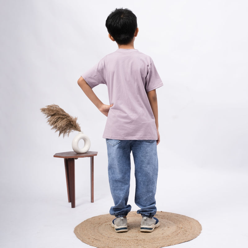 Freshness Bear Print T-Shirt for Boys – White, Black, Purple & Grey