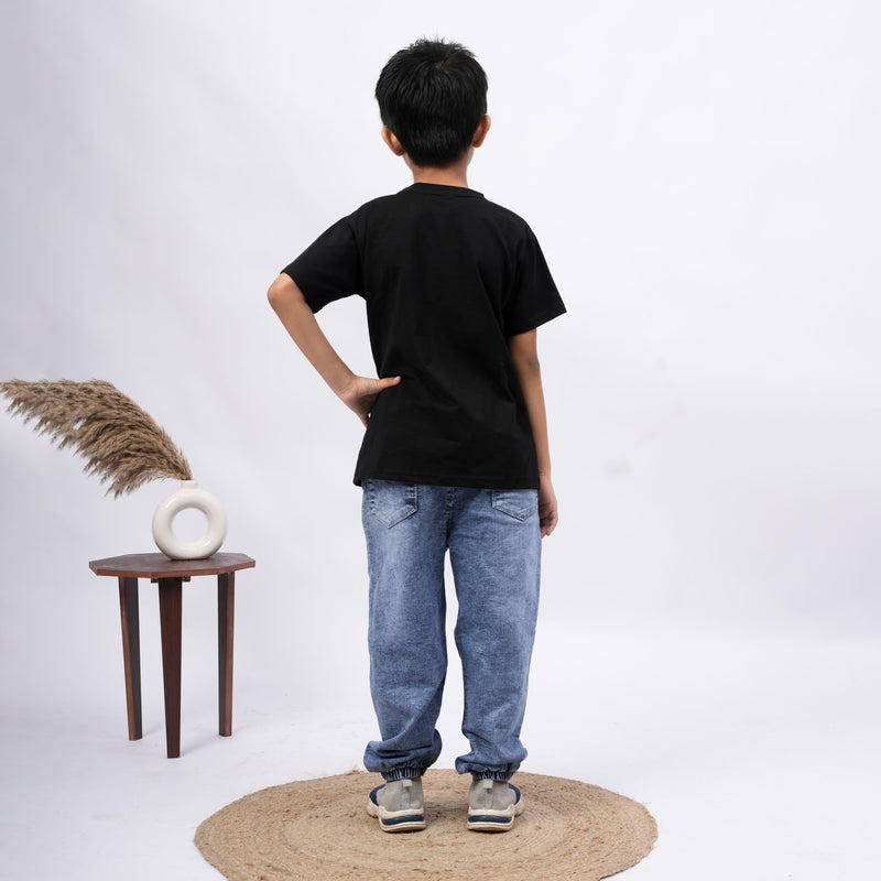 Freshness Bear Print T-Shirt for Boys – White, Black, Purple & Grey