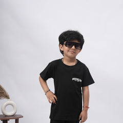 Brooklyn Boys’ Coord Set – Casual T-Shirt & Shorts (Black, Off White, Purple, Brown, Pink)