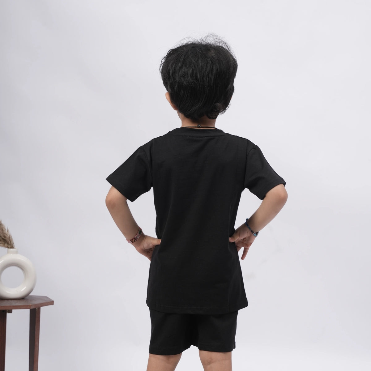 Brooklyn Boys’ Coord Set – Casual T-Shirt & Shorts (Black, Off White, Purple, Brown, Pink) - image 2