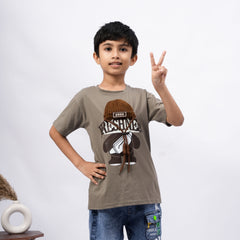 Freshness Bear Print T-Shirt for Boys – White, Black, Purple & Grey