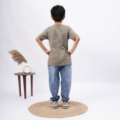Freshness Bear Print T-Shirt for Boys – White, Black, Purple & Grey