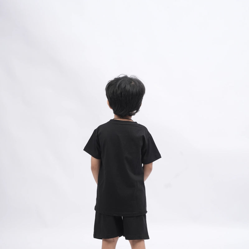 Tom & Jerry Boys’ Coord Set – Cartoon Print T-Shirt & Shorts (Black, Off White, Brown, Pink)