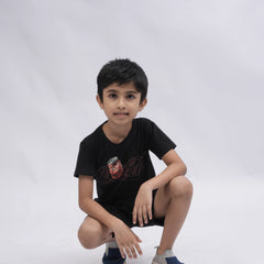 Coca-Cola Boys’ Coord Set – Graphic T-Shirt & Shorts (Black, Off White, Purple, Brown, Pink)