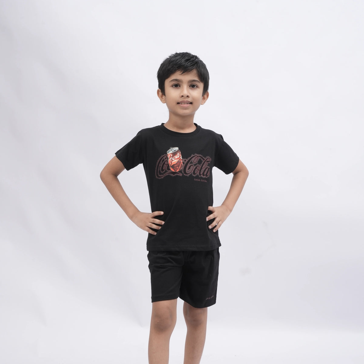 Coca-Cola Boys’ Coord Set – Graphic T-Shirt & Shorts (Black, Off White, Purple, Brown, Pink) - image 11