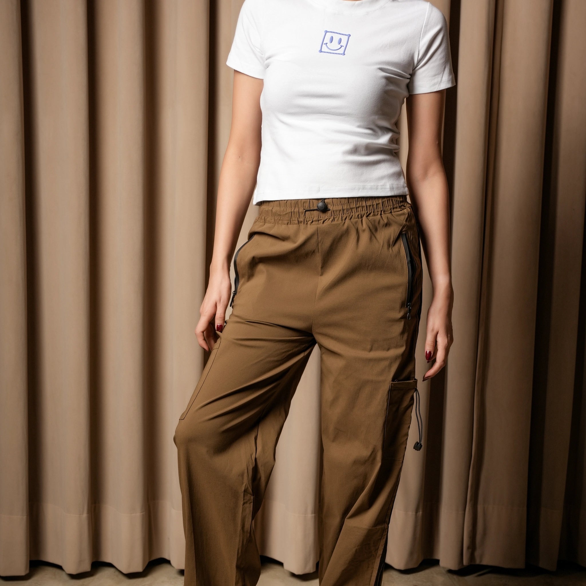 Women’s Brown Cargo Pyjamas – Relaxed Fit Stylish Bottom Wear
