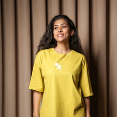 Women’s Oversized Graphic T-Shirt – “No Rain No Flowers” Back Print | Casual Streetwear Tee