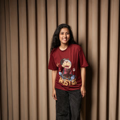 Women's Oversized Graphic T-Shirt – Hustle Cartoon Print