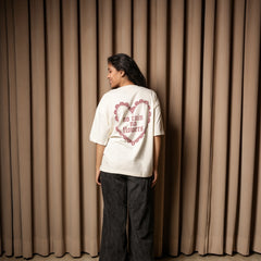 Women’s Oversized Graphic T-Shirt – “No Rain No Flowers” Back Print | Casual Streetwear Tee