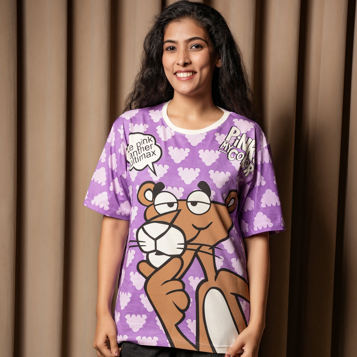 Women’s Oversized Pink Panther Graphic T-Shirt – Cartoon Print Casual Streetwear Tee - image 10