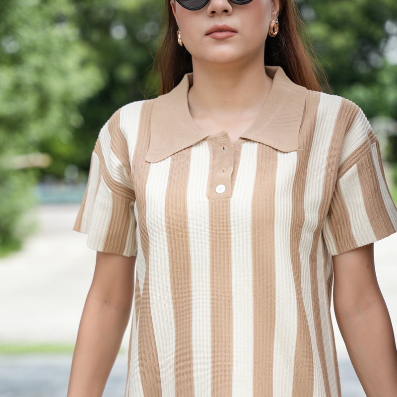 Women's Vertical Striped Knit Coord Set