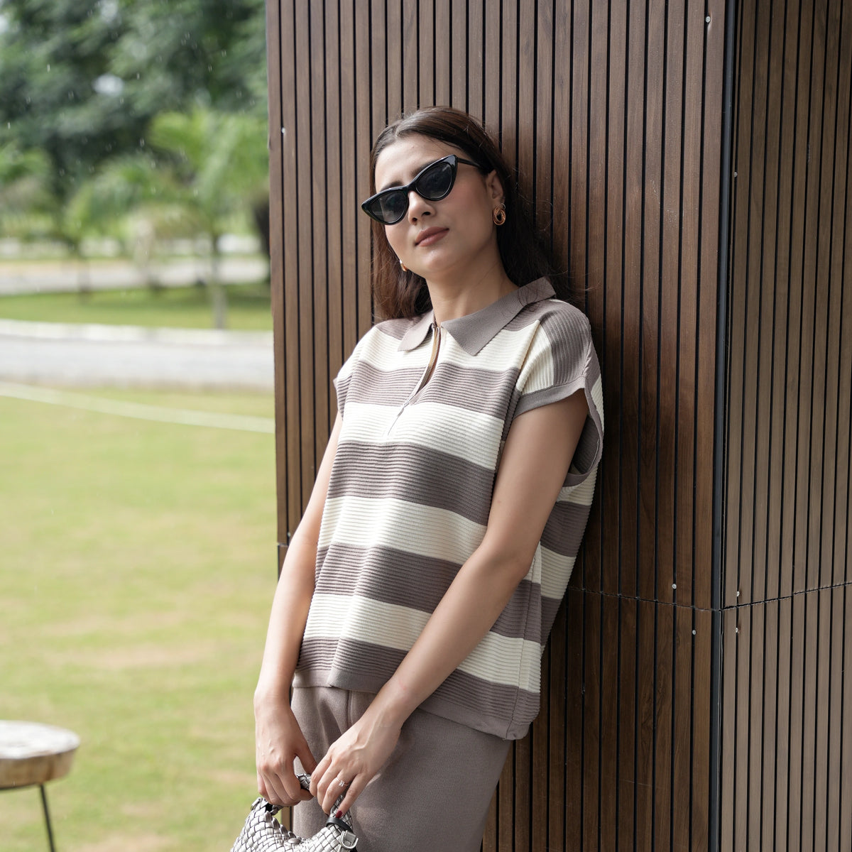 Women's Striped Knit Coord Set - image 5