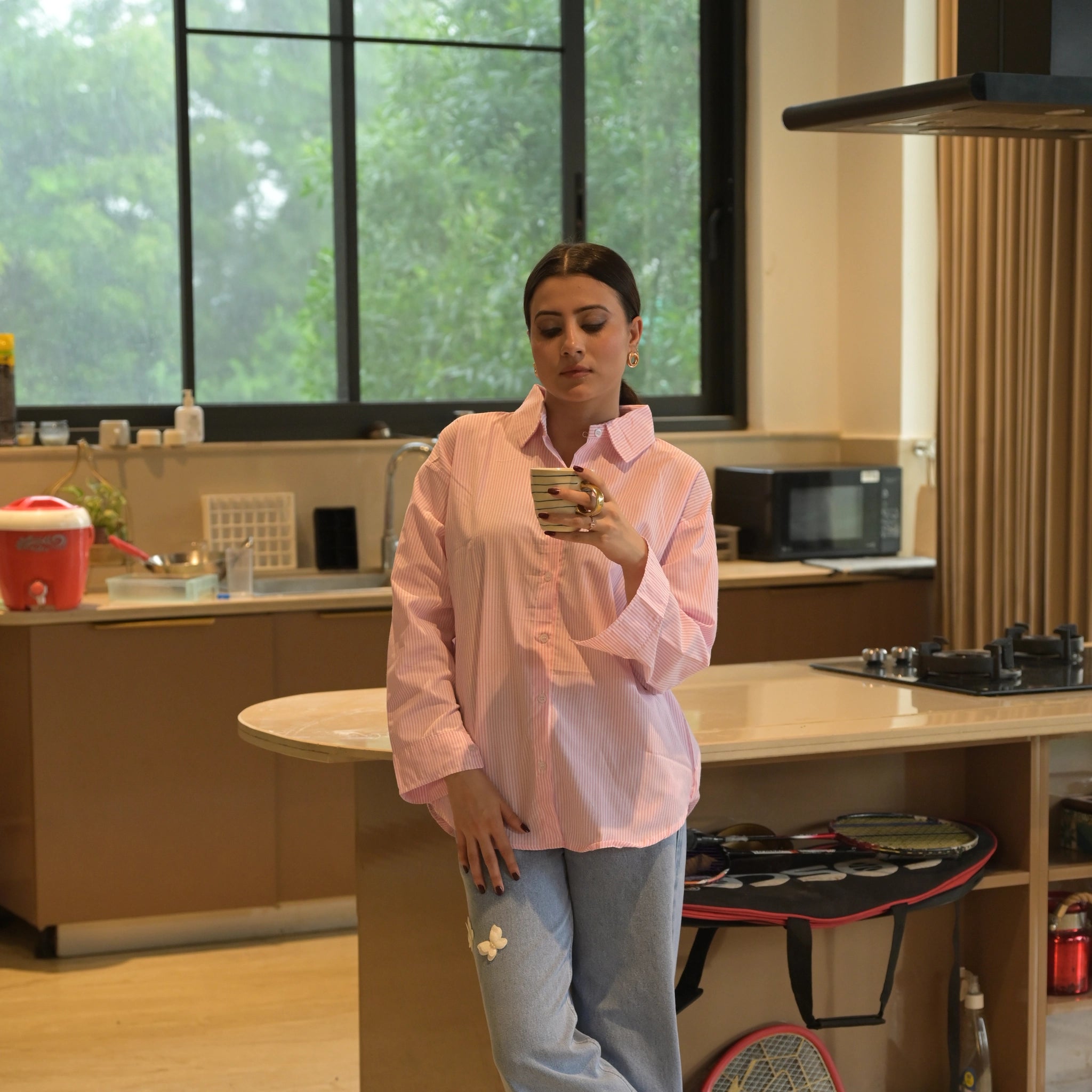 Women's Striped Oversized Formal Shirt