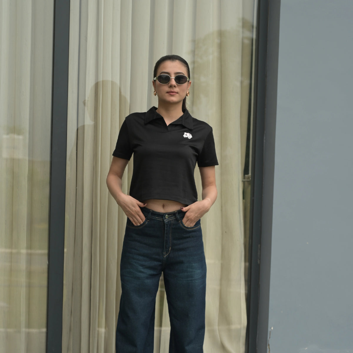 Women’s Dark Blue Wide Leg Jeans – High Waist Relaxed Fit Denim - image 2