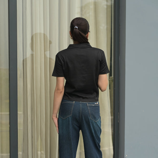 Women’s Dark Blue Wide Leg Jeans – High Waist Relaxed Fit Denim