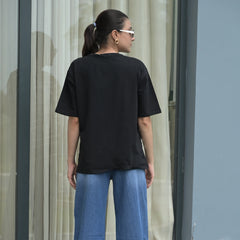Women's Oversized T-Shirt – Striped Mickey Graphic