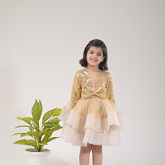 Golden Majestic Princess Dress – Stylish and Regal Look for Girls