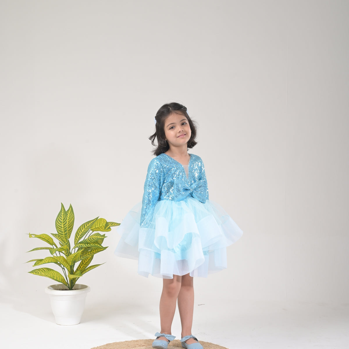Girls Majestic Sky Layered Dress – Shimmery and Stunning Look - image 3