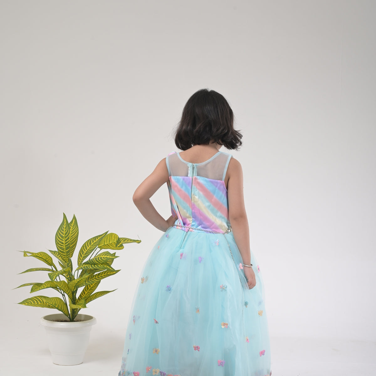 Sleeveless Butterfly Gown for Kids - Elegant and Whimsical Party Wear - image 2