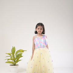 Sleeveless Butterfly Gown for Kids - Elegant and Whimsical Party Wear
