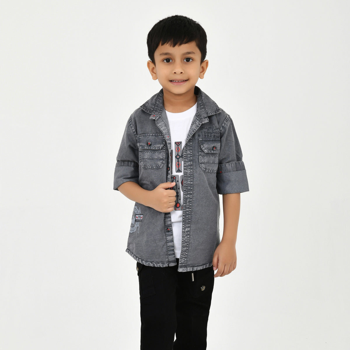 Trendy 3PC Set for Boys – Shirt, T-Shirt & Trouser Combo | Stylish Kidswear - image 1