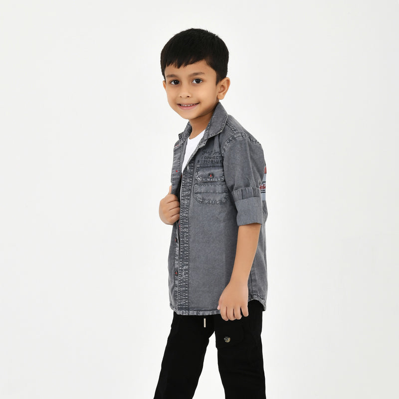 Trendy 3PC Set for Boys – Shirt, T-Shirt & Trouser Combo | Stylish Kidswear