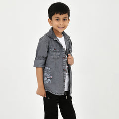 Trendy 3PC Set for Boys – Shirt, T-Shirt & Trouser Combo | Stylish Kidswear