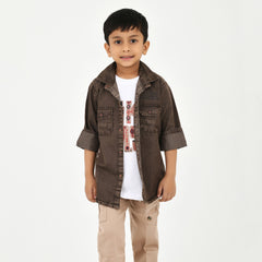 Trendy 3PC Set for Boys – Shirt, T-Shirt & Trouser Combo | Stylish Kidswear
