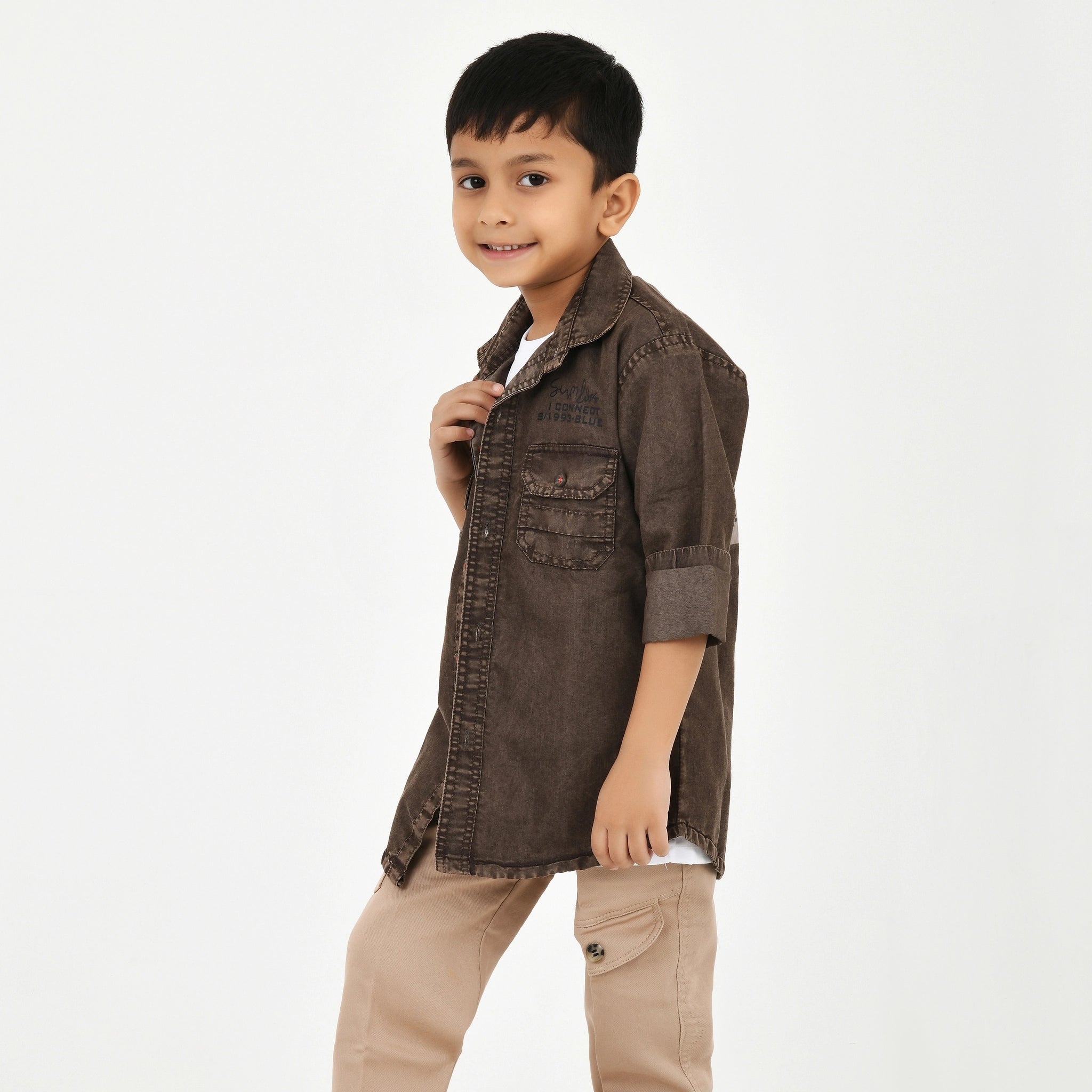 Trendy 3PC Set for Boys – Shirt, T-Shirt & Trouser Combo | Stylish Kidswear