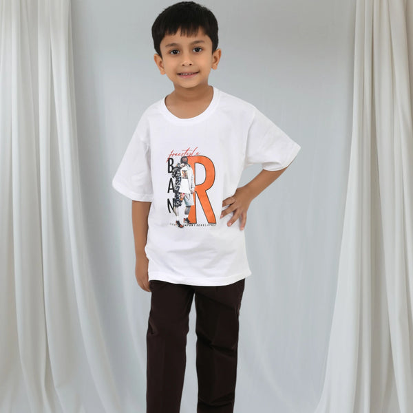 Boys Printed Shirt with Graphic T-Shirt and Casual Pants Set
