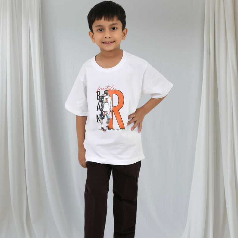 Boys Printed Shirt with Graphic T-Shirt and Casual Pants Set