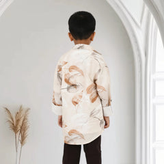 Boys Printed Shirt with Graphic T-Shirt and Casual Pants Set