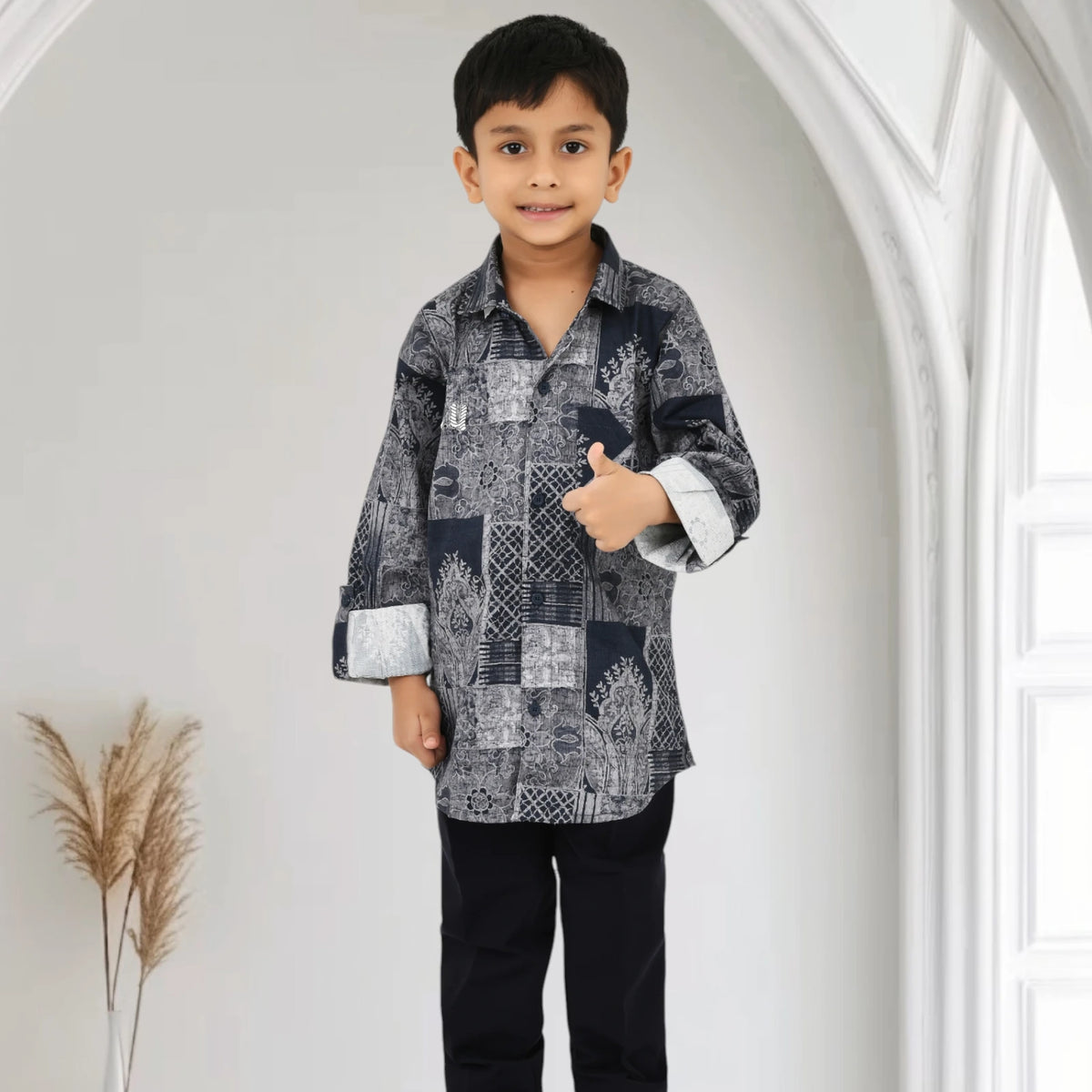 Boys' Elegant Fancy Shirt, Trousers & Belt Outfit - image 1