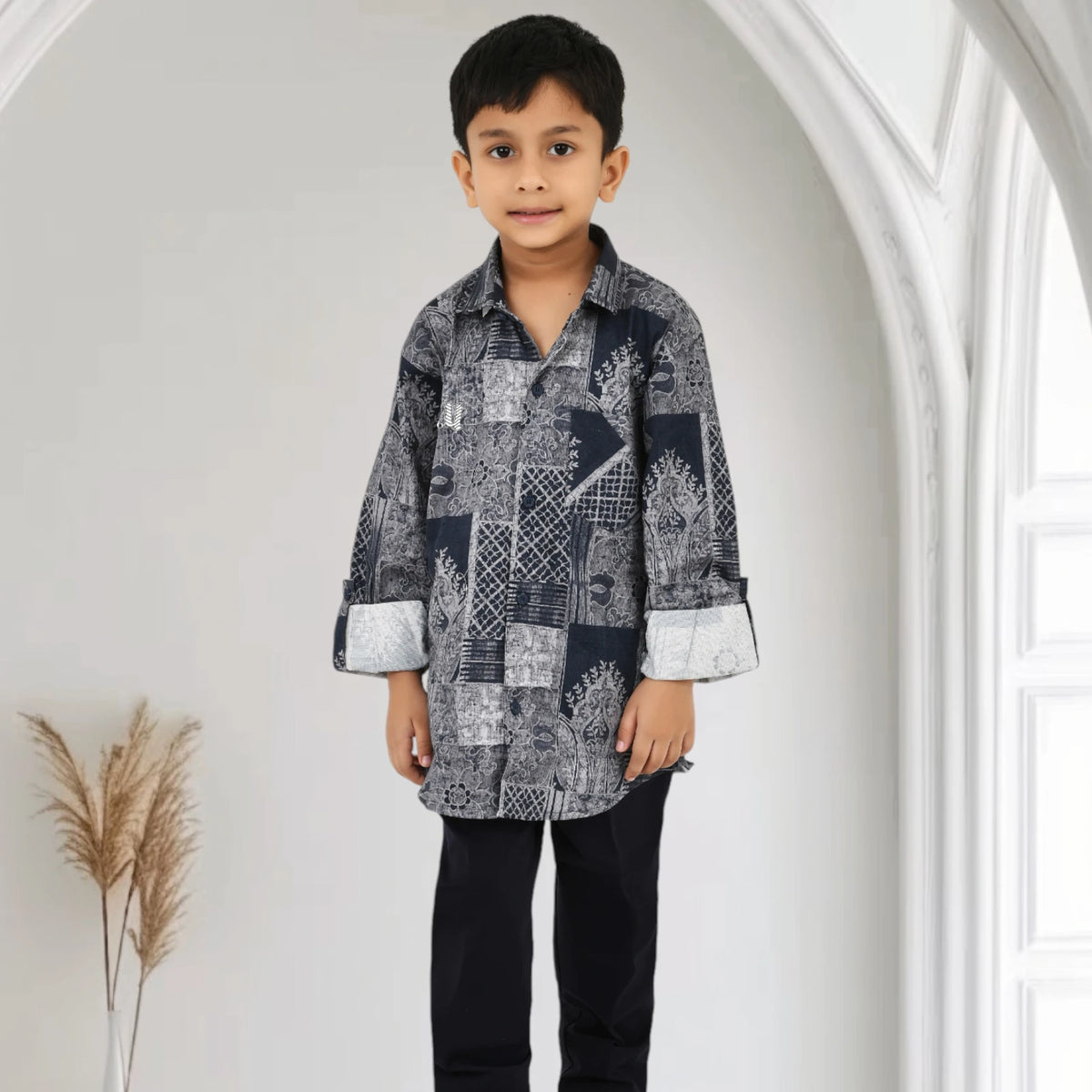 Boys' Elegant Fancy Shirt, Trousers & Belt Outfit - image 2