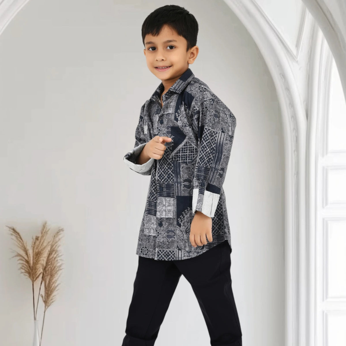 Boys' Elegant Fancy Shirt, Trousers & Belt Outfit - image 5