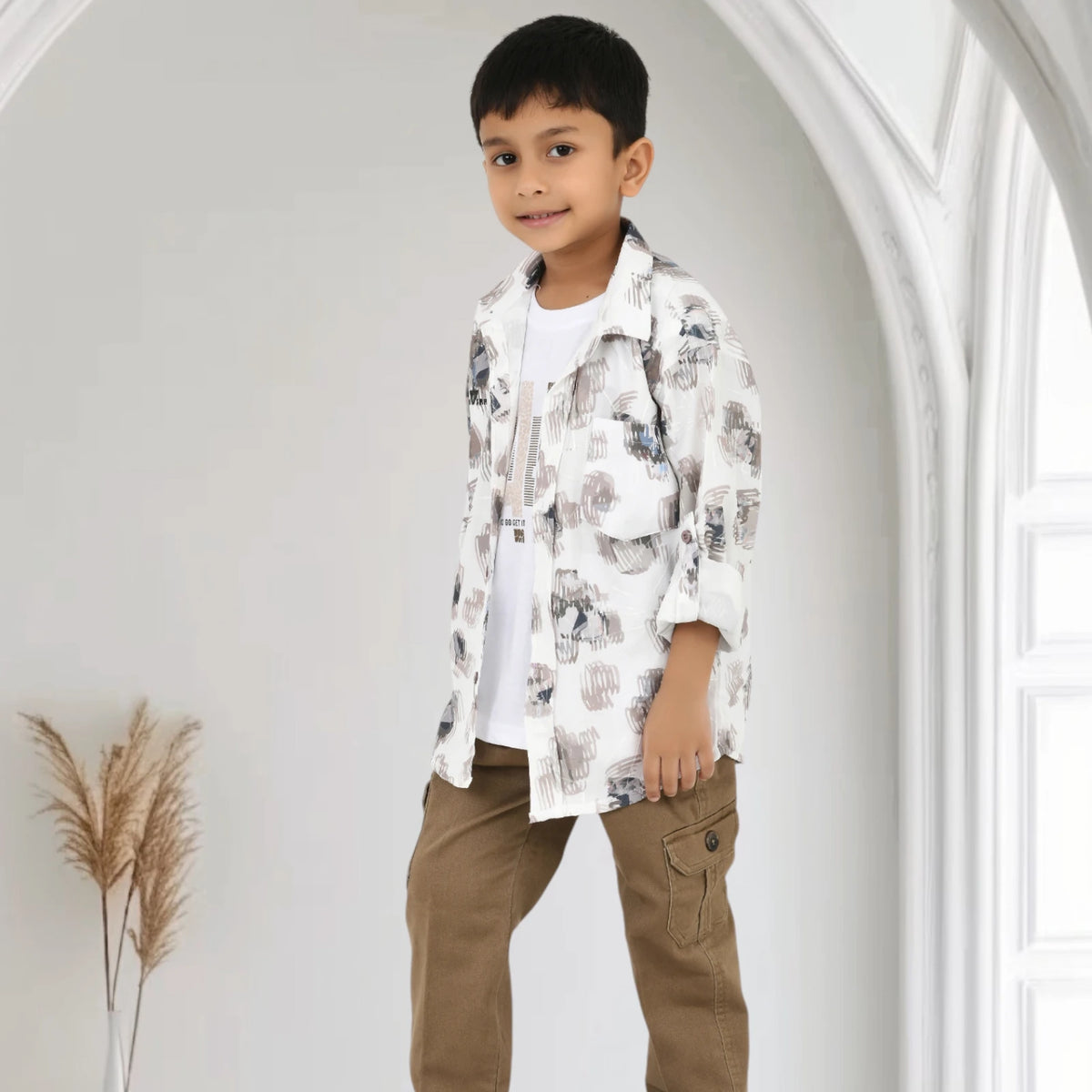Stylish 3 Pc Western Set for Indian Kids – Shirt, T-Shirt & Trouser - image 2