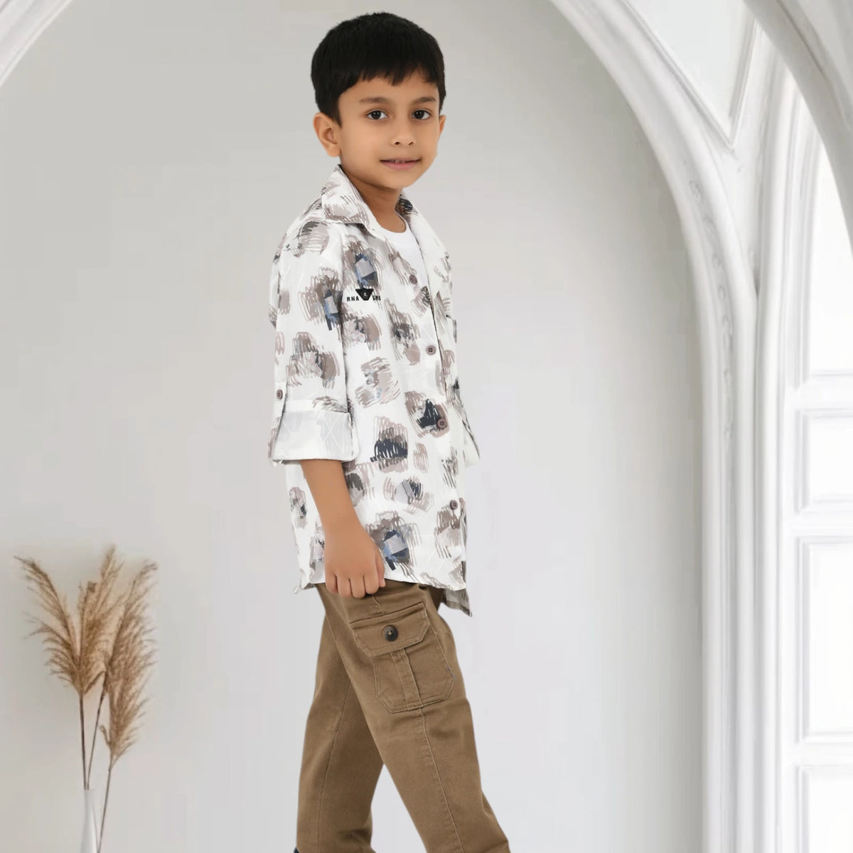 Stylish 3 Pc Western Set for Indian Kids – Shirt, T-Shirt & Trouser