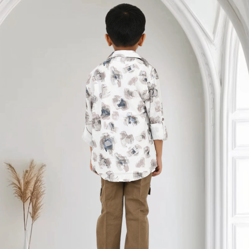 Stylish 3 Pc Western Set for Indian Kids – Shirt, T-Shirt & Trouser