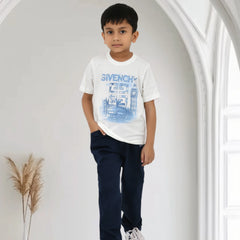 Boys Printed Shirt with Graphic T-Shirt and Casual Pants Set