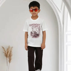 Boys Printed Shirt with Graphic T-Shirt and Casual Pants Set