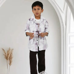 Boys Printed Shirt with Graphic T-Shirt and Casual Pants Set