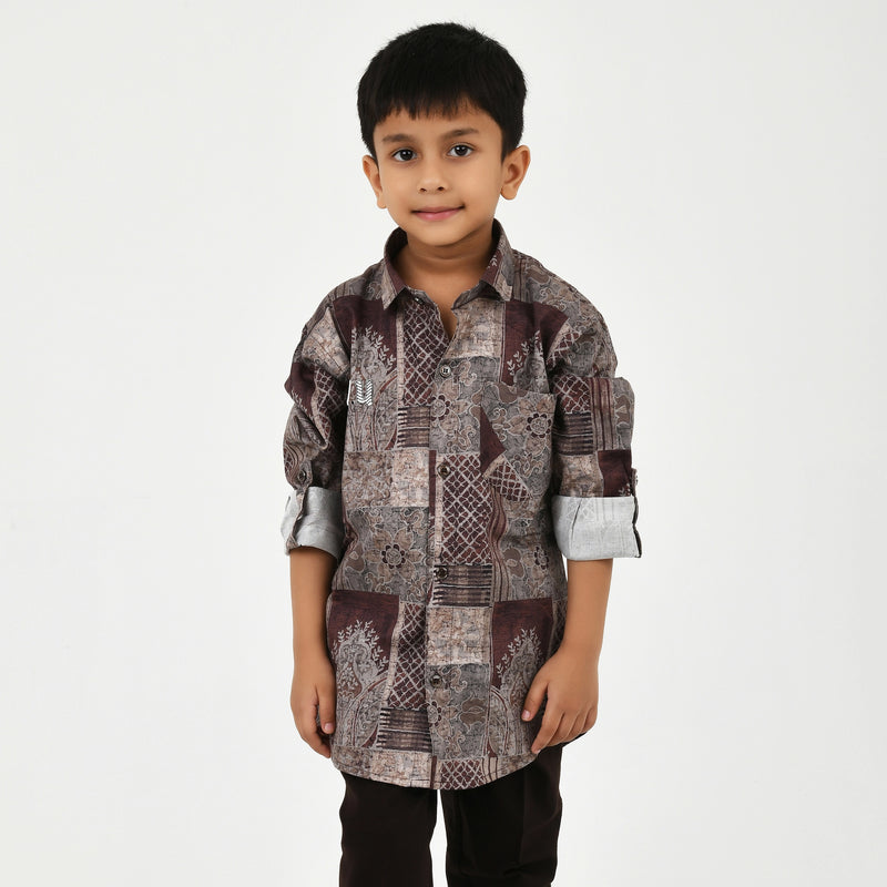 Boys' Elegant Fancy Shirt, Trousers & Belt Outfit